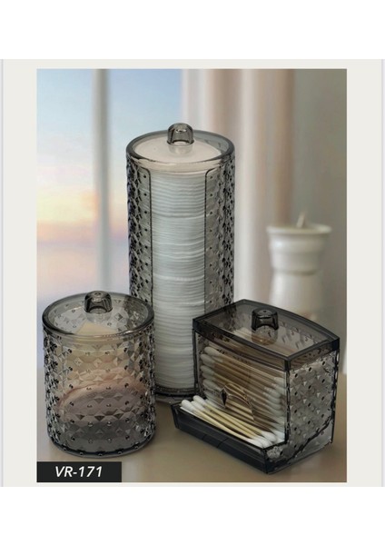 Inci Desen 3'lü Set Organizer Antrasit Rengi