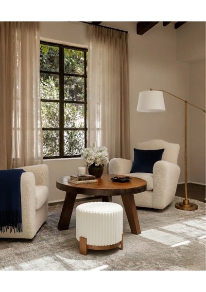 Katsu Pufidik Peluş Ahşap Ayaklı Puf/Yan Sehpa fiyatları