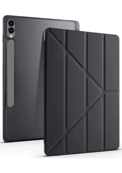 CPT83 Samsung Galaxy X610 Tab S9 Fe Plus 12.4 Kılıf Kalemlikli Mars Tablet Kılıfı - Siyah