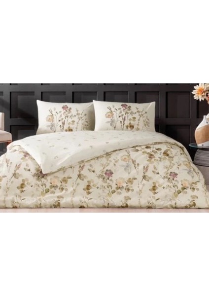 Taç Çift Kişilik Ranforce Nevresim Takımı Nina Bej