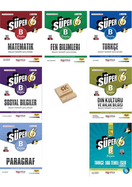 Nitelik 6 Sınır Süper B Serisi Tüm Dersler Soru Bankası 7li Set + Telefon Standı