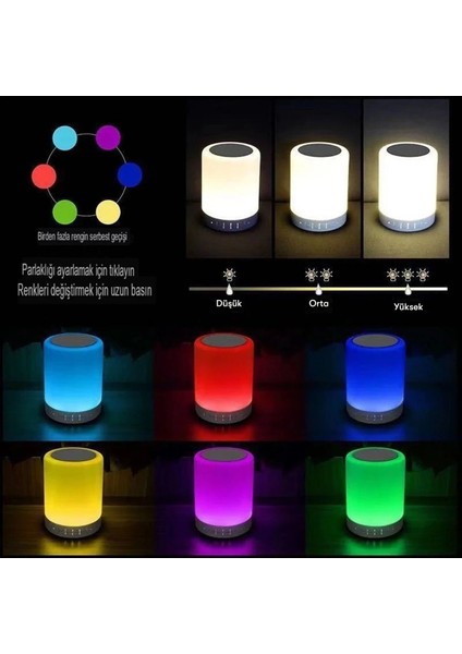 CPT83 CL-671 Şarjlı Dokunmatik Gece Lambalı Bluetooth Hoparlör modelleri