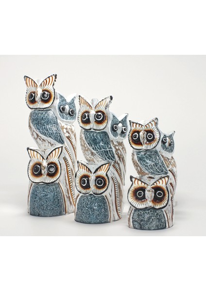 Ahşap 3'lü Baykuş Seti Model 6