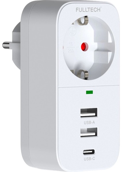 2.4A Çıkışlı 2xusb 1xtype-C Tekli Priz Ftr-17