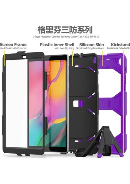CPT83 Samsung Galaxy T510 Tab A 10.1 Kılıf Griffin Tablet Kapak - Mor fırsatları