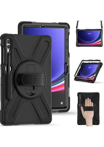 CPT83 Samsung Galaxy X610 Tab S9 Fe Plus 12.4 Kılıf Amazing Tablet Kapak - Siyah
