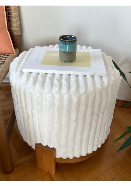 Katsu Pufidik Peluş Ahşap Ayaklı Puf/Yan Sehpa indirimleri