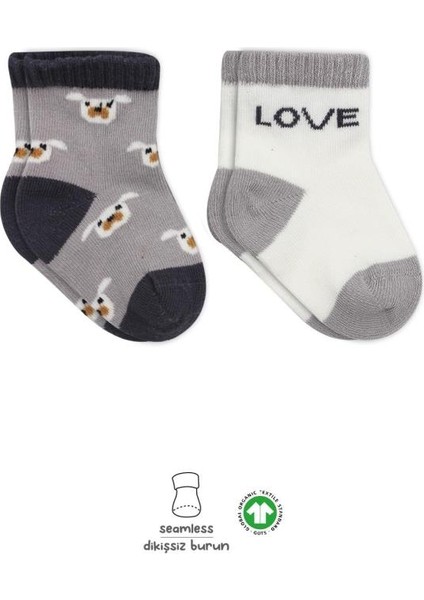 Nessiworld Love Dog Penye Soket Çorap 2'li BS10118 Gri