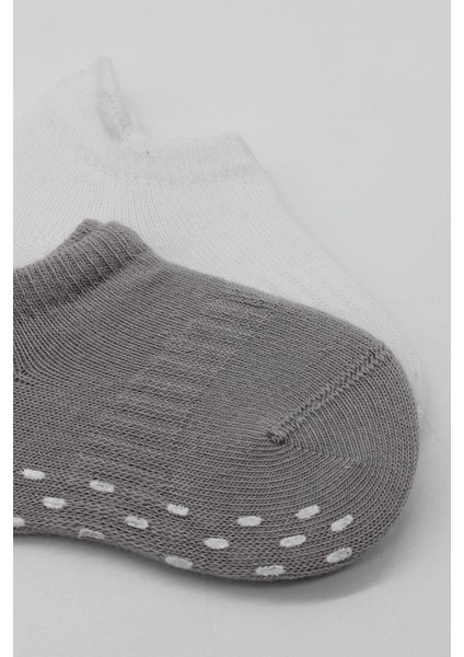 Nessiworld 2'li Sneakers Kaymaz Colours Penye Çorap BS20104 Gri Beyaz modelleri