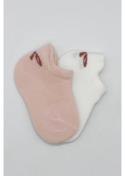 Nessiworld 2'li Sneakers Smile Penye Çorap BS20106 Pembe Ekru fırsatları