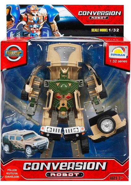 1:32 Sesli ve Işıklı Dönüşebilen Robot indirimleri