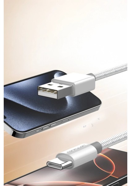 CPT83 DC80 1m 3A USB To Type-C Hızlı Şarj Kablo - Beyaz fiyatları