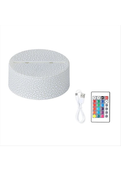 3D Gece Işık Temel Renk Değiştiren Aydınlık Taban Işık USB Arayüz LED Işık Ekran Temel Gece Işık Plastik Base, A (Yurt Dışından)