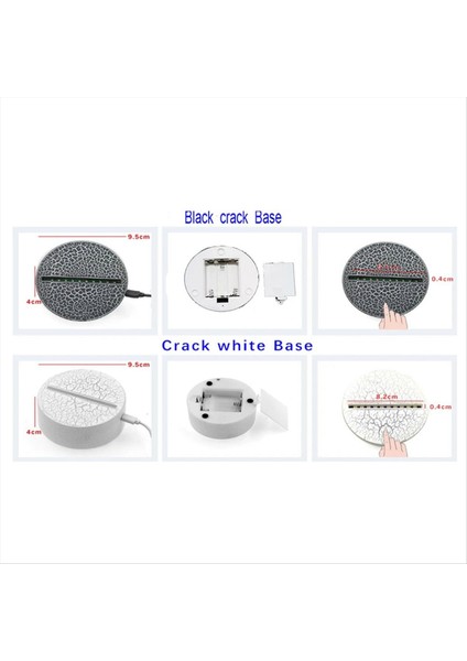 3D Gece Işık Temel Renk Değiştiren Aydınlık Taban Işık USB Arayüz LED Işık Ekran Temel Gece Işık Plastik Base, A (Yurt Dışından) fırsatları