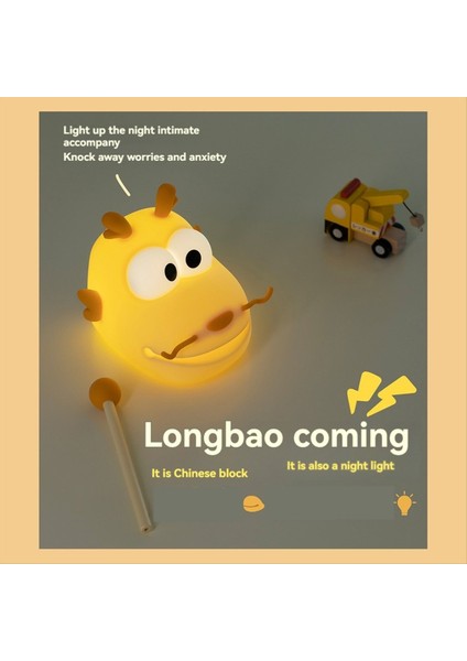 Longbao Ahşap Balık Gece Lambası USB Şarj Üç Vitesli Ayarlanabilir Pat Lamba Sevimli Çizgi Film Eğlenceli Süs Silikon Lamba (Yurt Dışından) modelleri