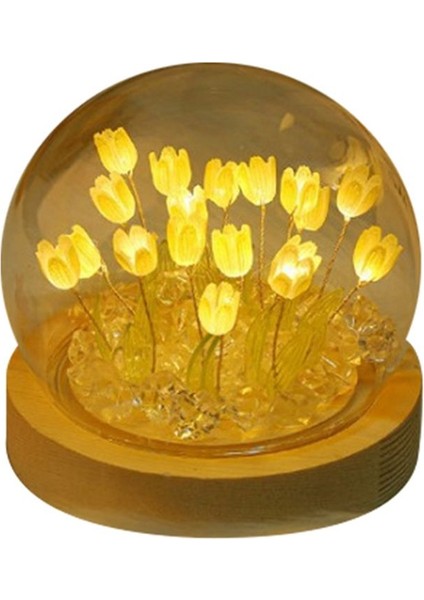 Lale Gece Işık El Yapımı Diy Lale Kız Oturma Odası Gece Işık Masaüstü Işık Romantik Ortam Lamba Sarı (Yurt Dışından) fiyatları
