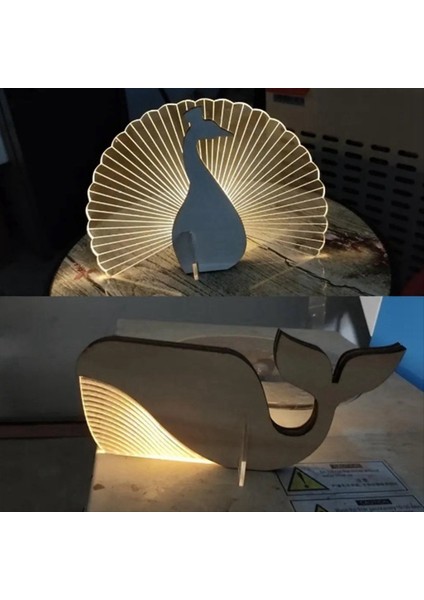 C Dekoratif Işık Ahşap Hayvan Süsleme Gece Lambası Ev Yatak Odası Oturma Odası Dekorasyon Si (Yurt Dışından) indirimleri