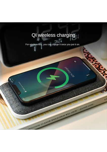 Kablosuz Şarj ve Işıklar ile Çalar Saat, Yatak Odası, Başucu Ofisi Için Dimmable Digtial Çalar Saat Şarj Istasyonu (Yurt Dışından) modelleri