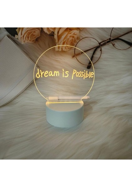 Şeffaf LED Gece Işık USB Gece Işığı Silinebilir Yazma Kurulu Masaüstü Dekorasyon Kedi (Yurt Dışından) fırsatları