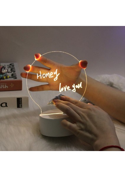 Şeffaf LED Gece Işık USB Gece Işığı Silinebilir Yazma Kurulu Masaüstü Dekorasyon Kedi (Yurt Dışından) indirimleri