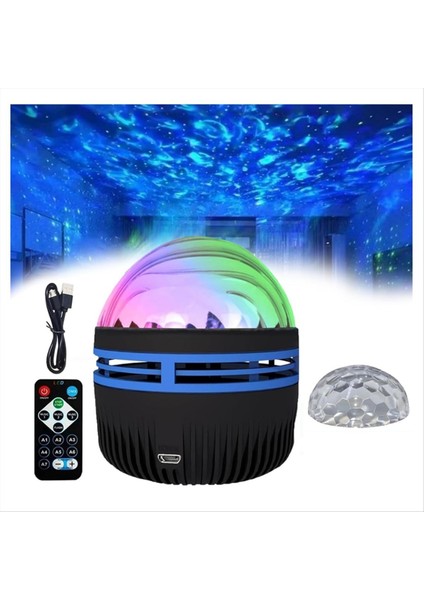 Northern Lights Projector, 2in1 Northern Lights ve Ocean Waves Projektör, Aurora Lights Projektör, Gece Işık Projektör (Yurt Dışından)
