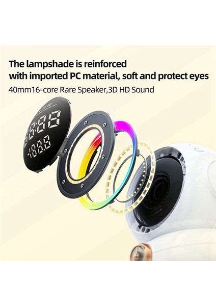 Uyandır Işık Bluetooth Hoparlör Mini Fm Radyo Renkli Astronot Gece Lambası (Yurt Dışından)