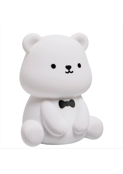 Silikon Teddy Bear Eğlenceli Gece Işığı 3 Seviye Döner Olabilen Kreş Işık Renkli Beyaz Yatak Odası Için Lamba Yanında Uyuyan (Yurt Dışından)