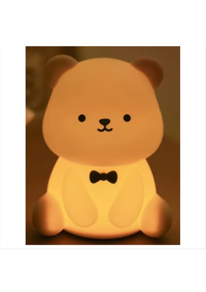 Silikon Teddy Bear Eğlenceli Gece Işığı 3 Seviye Döner Olabilen Kreş Işık Renkli Beyaz Yatak Odası Için Lamba Yanında Uyuyan (Yurt Dışından) modelleri