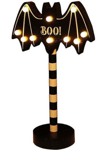 Cadılar Bayramı Hayalet Festival Modelleme Işıkları Kabak Yarasası Dekoratif Işıklar Ahşap Cadılar Bayramı Işıkları (Yurt Dışından)