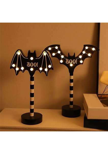 Cadılar Bayramı Hayalet Festival Modelleme Işıkları Kabak Yarasası Dekoratif Işıklar Ahşap Cadılar Bayramı Işıkları (Yurt Dışından) modelleri