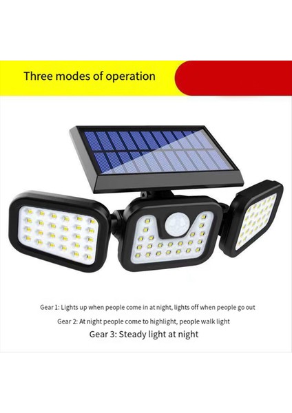 Güneş Indüksiyon Taşıma Işığı Su Geçirmez 74LED Üç Kafalı Katlanabilir Taşkan Işığı Akıllı Indüksiyon Açık Işık (Yurt Dışından) modelleri