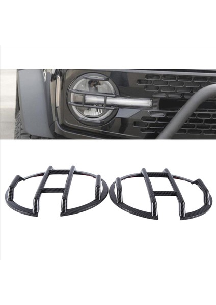 Ford Bronco Aksesuarları Için 2021-2023 Far Muhafızları Trim Karbon Fiber Stili Kapak (Yurt Dışından) modelleri
