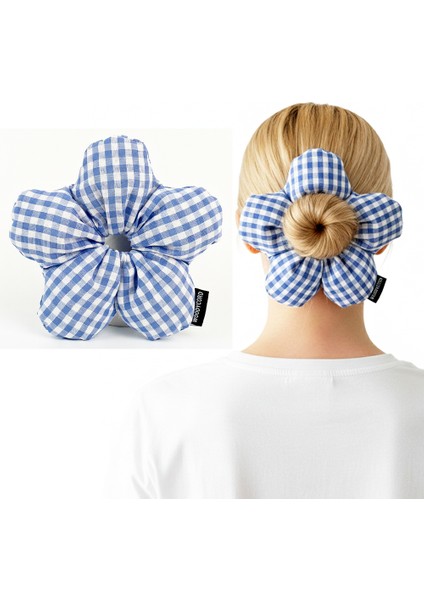 Woody Cord Scrunchies Içi Dolgulu Lastikli Büyük Boy Çiçek Model Saç Tokası