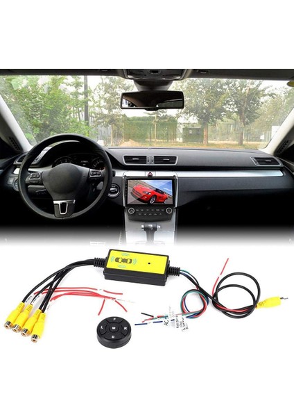 4to1 Araç Panoramik 360 Kamera Video Ters Anahtar Kutusu Araç Nokta Video Anahtarı Kutusu Kablosuz Uzaktan Kumanda (Yurt Dışından) modelleri