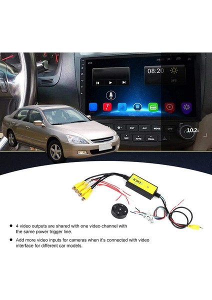 4to1 Araç Panoramik 360 Kamera Video Ters Anahtar Kutusu Araç Nokta Video Anahtarı Kutusu Kablosuz Uzaktan Kumanda (Yurt Dışından) fırsatları