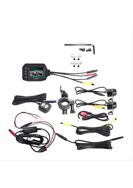 Motosiklet Sürüş Kaydedici Kamera Çizgi Kamera 2inch IPS Ekran 1080P+720P Çift Ahd Bisiklet Dashcam G-Sensör Park Modu (Yurt Dışından)