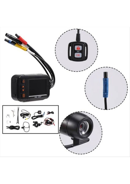 Motosiklet Sürüş Kaydedici Kamera Çizgi Kamera 2inch IPS Ekran 1080P+720P Çift Ahd Bisiklet Dashcam G-Sensör Park Modu (Yurt Dışından) fiyatları