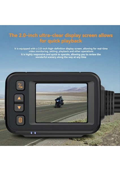 Motosiklet Sürüş Kaydedici Kamera Çizgi Kamera 2inch IPS Ekran 1080P+720P Çift Ahd Bisiklet Dashcam G-Sensör Park Modu (Yurt Dışından) indirimleri