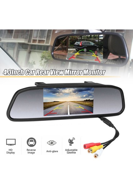 4 3inch Araba Dvr Dash Kamera Dik Görünümü Ayna Monitörü 2 Yollu Video Kaydedici Dash Cam LCD Ekran (Yurt Dışından) fiyatları