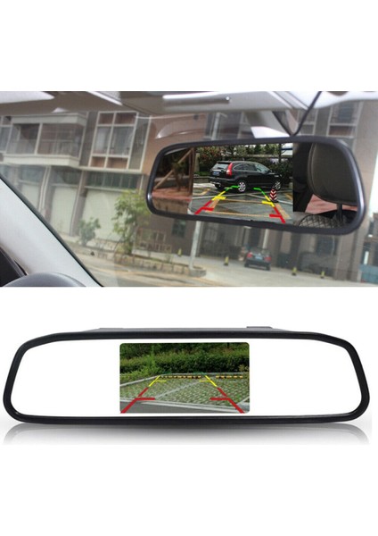4 3inch Araba Dvr Dash Kamera Dik Görünümü Ayna Monitörü 2 Yollu Video Kaydedici Dash Cam LCD Ekran (Yurt Dışından) modelleri