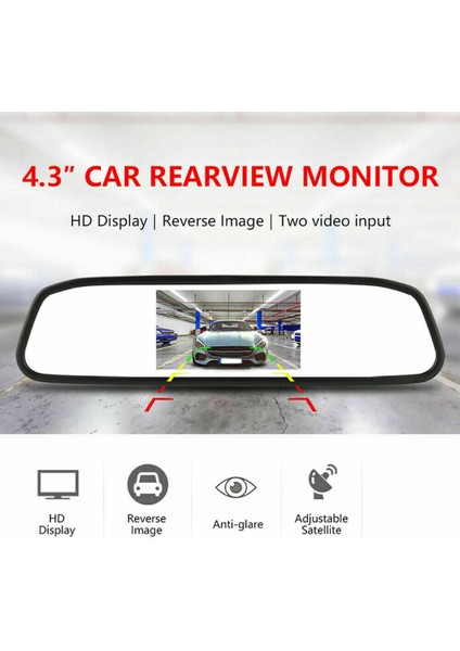 4 3inch Araba Dvr Dash Kamera Dik Görünümü Ayna Monitörü 2 Yollu Video Kaydedici Dash Cam LCD Ekran (Yurt Dışından) fırsatları