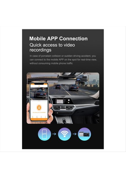 2k Dash Cam Ön ve Arka Çift Kamera Arabası Dvr Gece Görme Dash Kamera Kaydedici 24H Park Monitörü Yerleşik Wifi (B) (Yurt Dışından) indirimleri