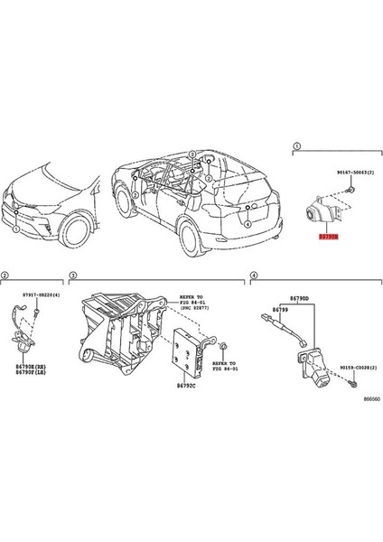 86790-0R040 Toyota Rav4 Için Braket ile Surround Front View Kamera Montajı 2013-2019 Park Yardım Kamerası 86790-0R041 (Yurt Dışından) fırsatları