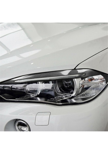 Bmw F15 X5 F85 X5M X6 2014-2018 Için Gerçek Karbon Fiber Araba Far Göz Kapağı Kaş Kapağı (Yurt Dışından)