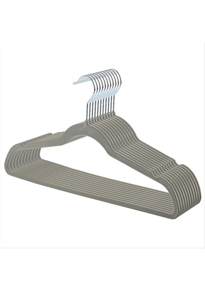 Ince Kadife, Kaymaz Takım Elbise Askıları Ceket Askısı, Gri Gümüş Kanca (Yurt Dışından)