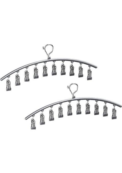 Dolap Için Organizatör, 10 Klipli Metal Yoga Pantolon Askısı Askıda Asılı Dolap Organizatör Gri (Yurt Dışından)