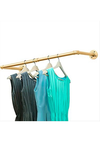 Endüstriyel Boru Giysileri Raf Duvarı Montajlı Ağır Boru Rafları Asılı Giysiler Ceketleri Çamaşır Odası, Altın (Yurt Dışından) modelleri