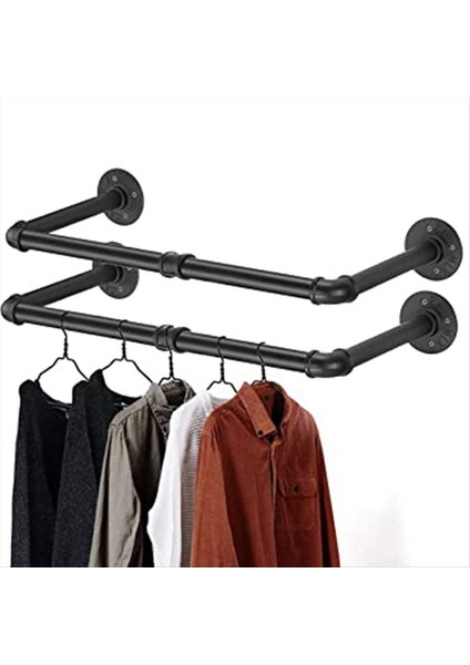 Endüstriyel Boru Giysileri Raf Duvarı Montajlı Ağır Boru Rafları Asılı Giysiler Ceketleri Çamaşır Odası, Altın (Yurt Dışından) fırsatları