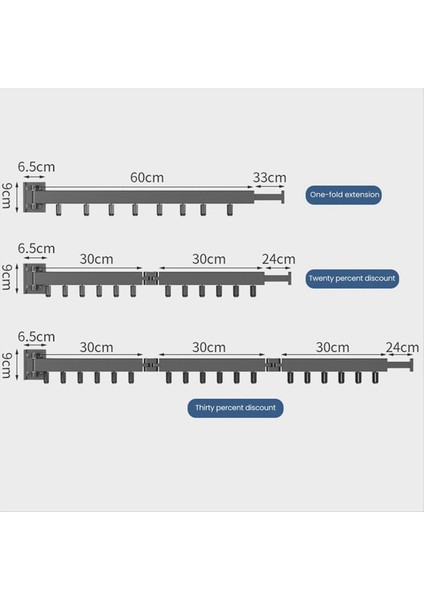 Duvara Monte Edilmiş Katlanabilir Alüminyum Alaşım Giysileri Kurutma Rafı Balkon Yatak Odası Için Mutfak Oturma Odası B Siyah (Yurt Dışından)