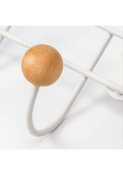 Ahşap Toplar ile Kapı Askısı Üzerinde 5 Kanca, Ev Girişi Için Çok Fonksiyonel Modern Tasarım, Gardırop, Banyo (Yurt Dışından) fırsatları